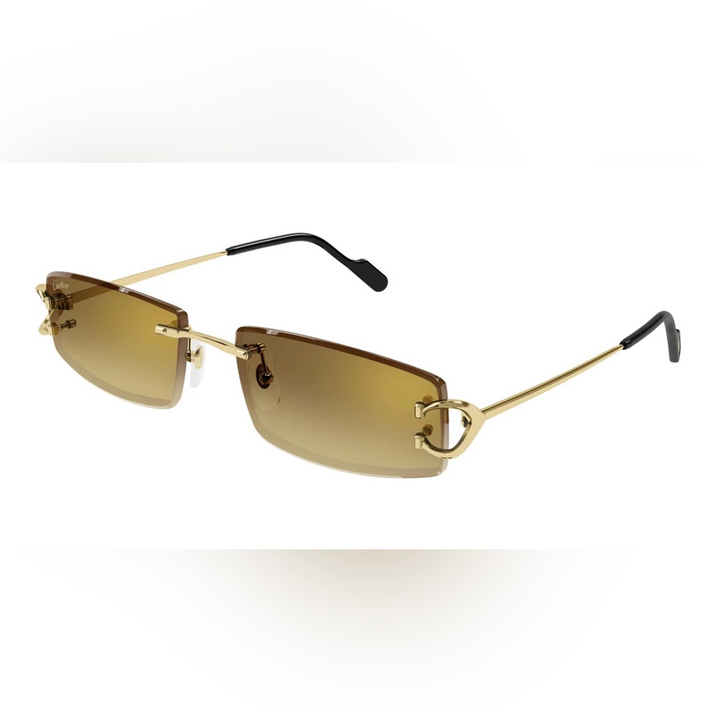 Cartier Gold and Brown Sunglasses